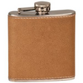 6 Oz. Leather/Stainless Steel Flask